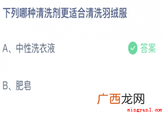 哪种清洗剂更合适清洗羽绒服 哪种清洗剂更适合清洗羽绒服蚂蚁庄园