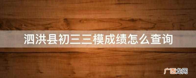 中考成绩查询需要什么条件 泗洪县初三三模成绩怎么查询