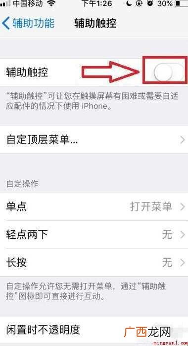 苹果手机怎么调出小圆圈