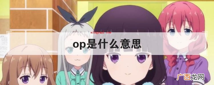 英文:OpeningSong 简略回应OP片头曲的含意 op是什么意思