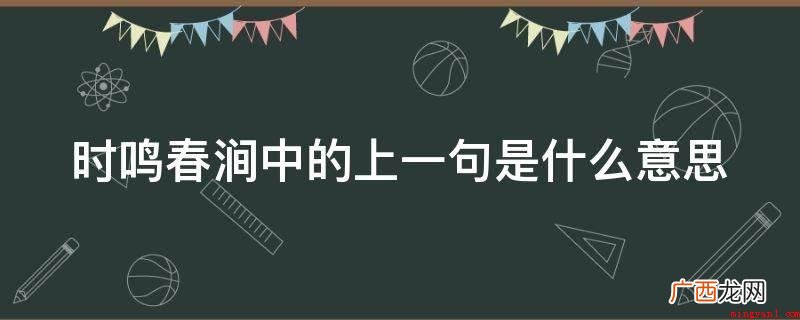 时鸣春涧中的上一句是“月出惊山鸟” 时鸣春涧中的上一句是什么意思