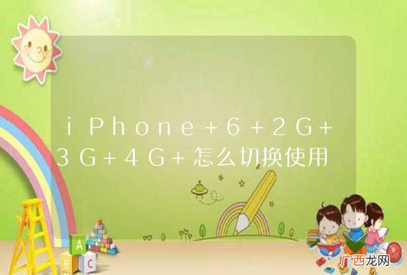 iPhone 6 2G 3G 4G 怎么切换使用