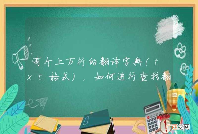 txt格式 有个上万行的翻译字典，如何进行查找翻译？