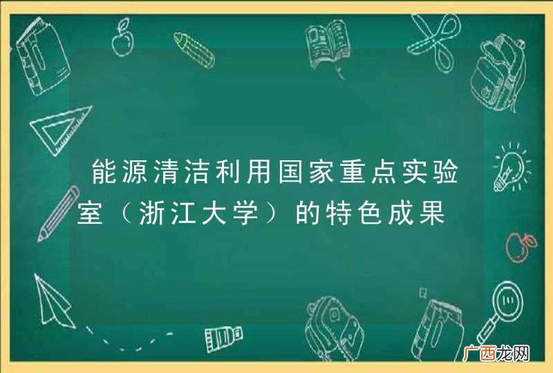 浙江大学 能源清洁利用国家重点实验室的特色成果