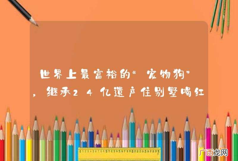 世界上最富裕的“宠物狗”，继承24亿遗产住别墅喝红酒，现在过得怎么样？
