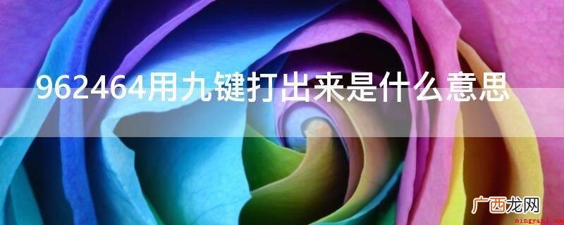 962464用九键打下来是我喜欢你的含意 962464用九键打出来是什么意思