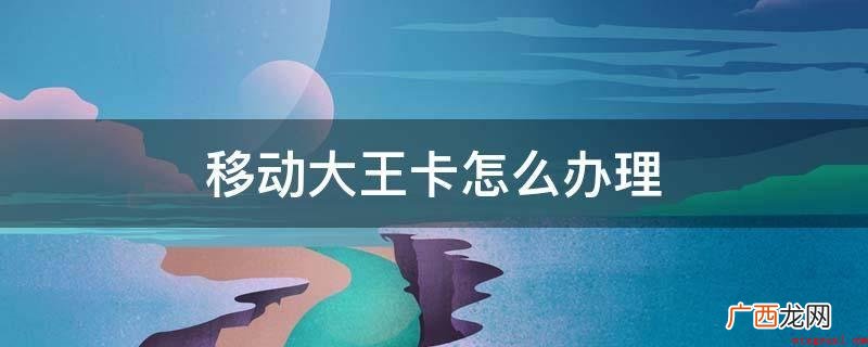 移动腾讯王卡申请办理流程 移动大王卡怎么办理