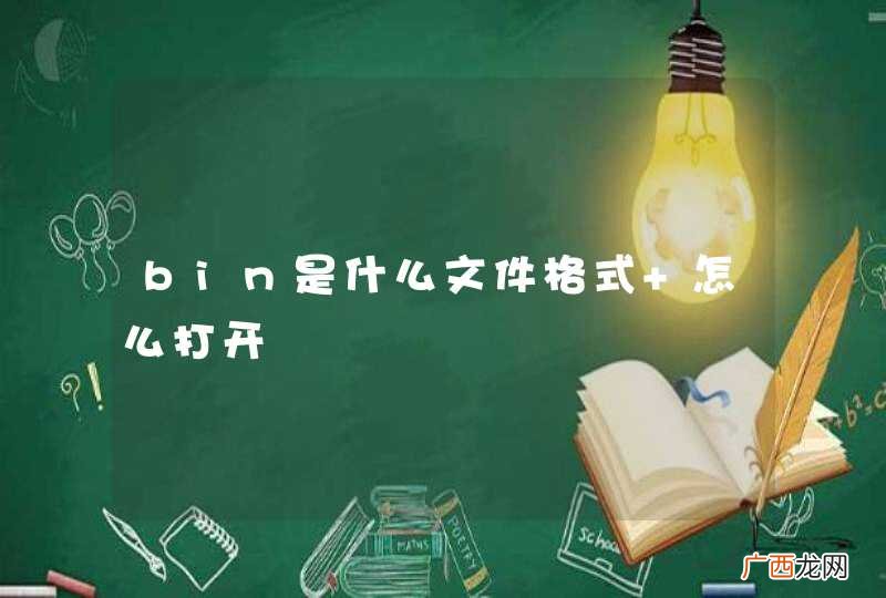bin是什么文件格式 怎么打开