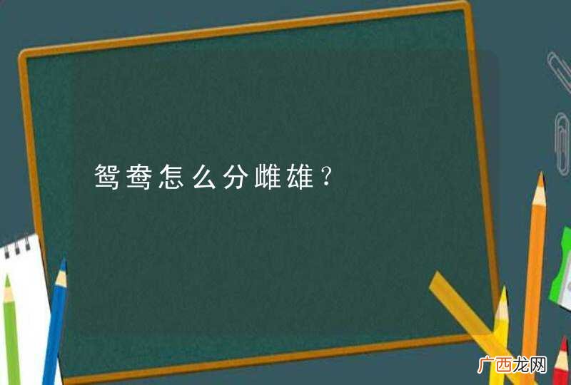 鸳鸯怎么分雌雄？
