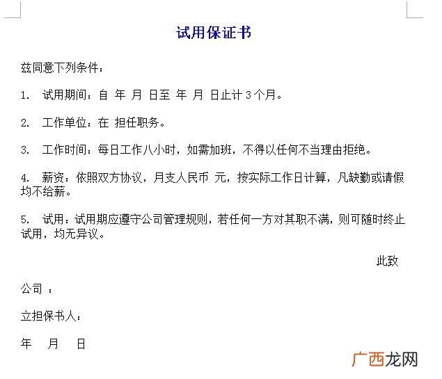 保证书的格式,保证书格式是怎样的？