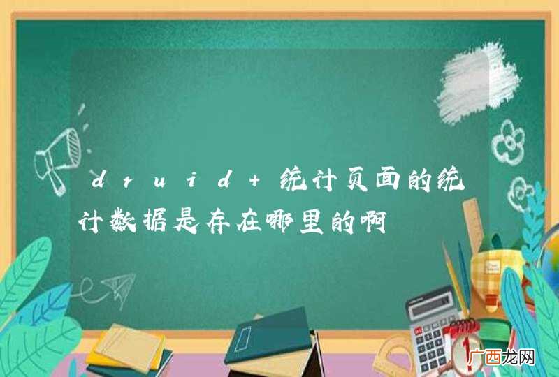 druid 统计页面的统计数据是存在哪里的啊