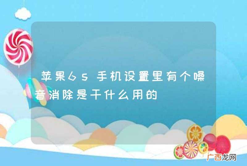 苹果6s手机设置里有个噪音消除是干什么用的