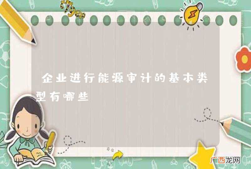 企业进行能源审计的基本类型有哪些