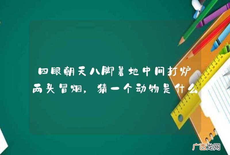 四眼朝天八脚着地中间打炉两头冒烟，猜一个动物是什么？