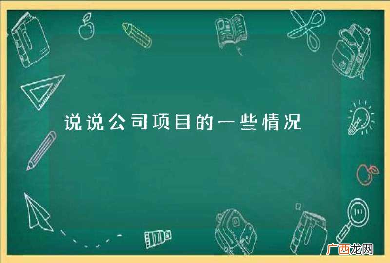 说说公司项目的一些情况