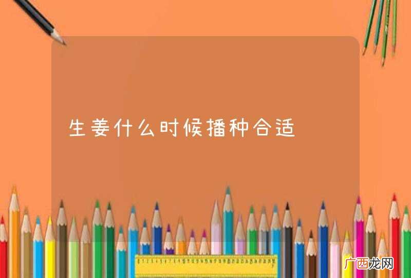 生姜什么时候播种合适
