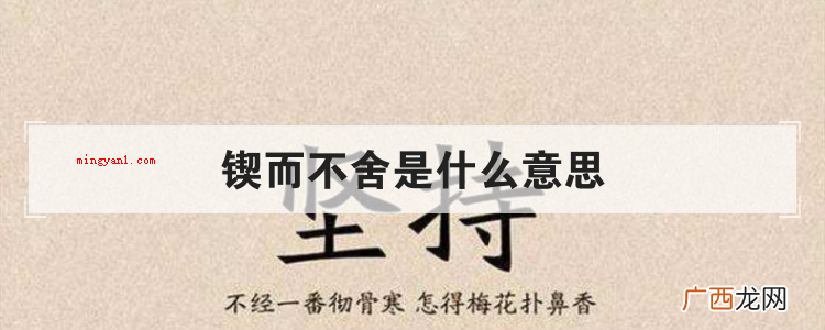 简略回应坚持不懈,源于《荀子·劝学》,形容有恒心,有毅力,该 锲而不舍是什么意思