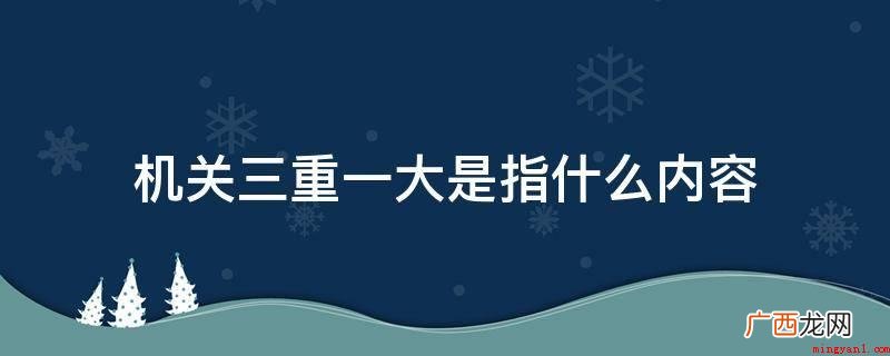 机关三重一大规章制度就是指重大事项管理决策、关键干部任免、重 机关三重一大是指什么内容