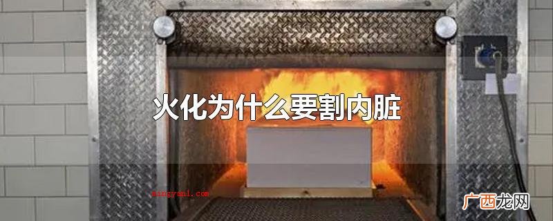 火化是不用割内脏器官的 火化为什么要割内脏