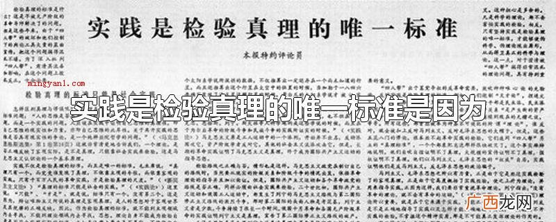 实践是检验真理的唯一标准 实践是检验真理的唯一标准是因为
