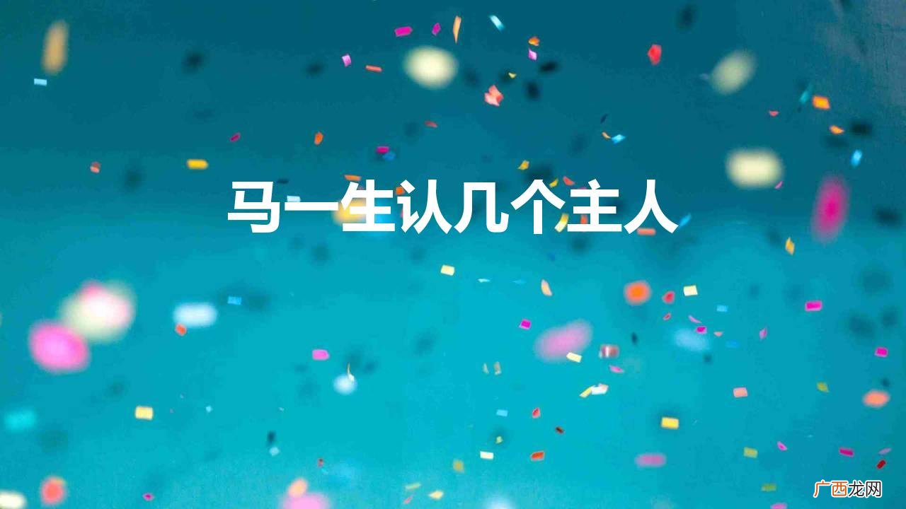 马一生只认得自己的主人吗 马一生认几个主人