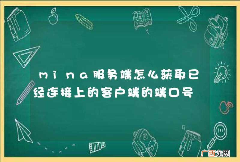 mina服务端怎么获取已经连接上的客户端的端口号