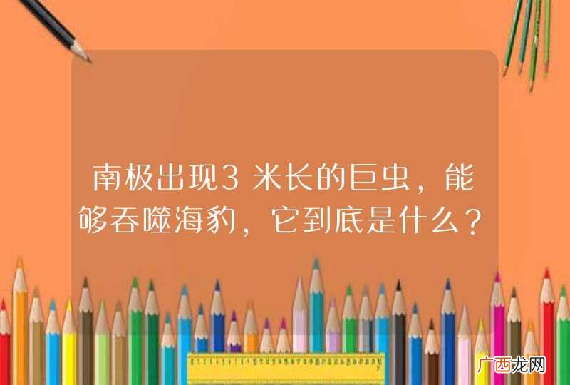 南极出现3米长的巨虫，能够吞噬海豹，它到底是什么？