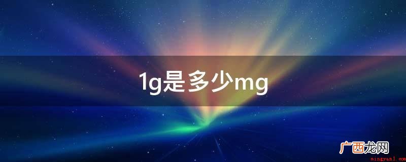 一种国际性通用的质量单位 1g是多少mg