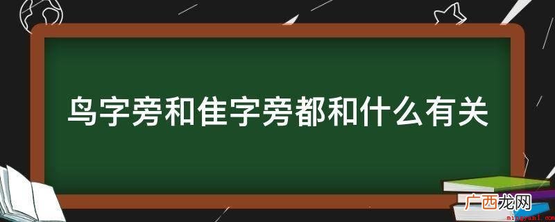 和鸟的字大多数与鸟相关 鸟字旁和隹字旁都和什么有关