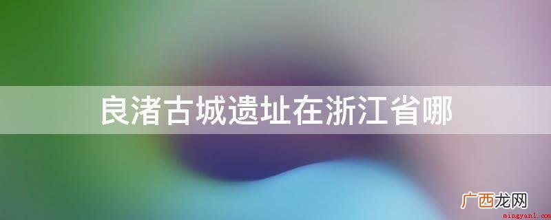 良渚古城外部水利工程系统软件 良渚古城遗址在浙江省哪