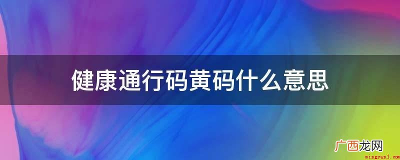 身心健康通行码信息管理系统 健康通行码黄码什么意思