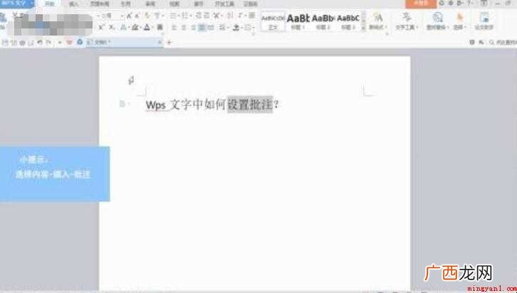 wps批注怎么设置内容 wps批注怎么设置