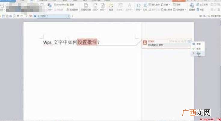 wps批注怎么设置内容 wps批注怎么设置
