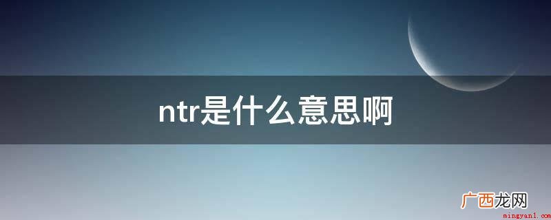 NTR是一个网络流行词语 ntr是什么意思啊