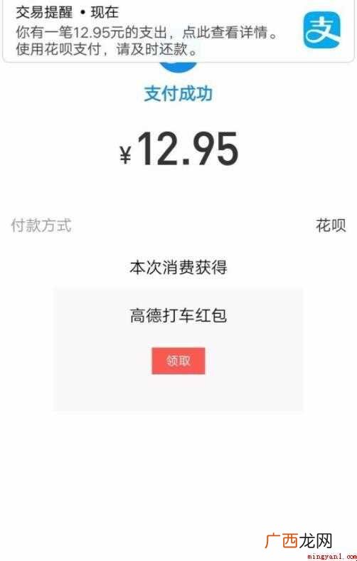 支付宝如何打车 车费支付成功如下图 支付宝如何打车