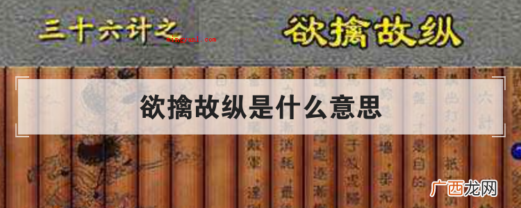 欲情故纵这一成语是什么意思 欲擒故纵是什么意思