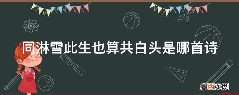 同淋雪今生也算共白头是互联网句子 同淋雪此生也算共白头是哪首诗