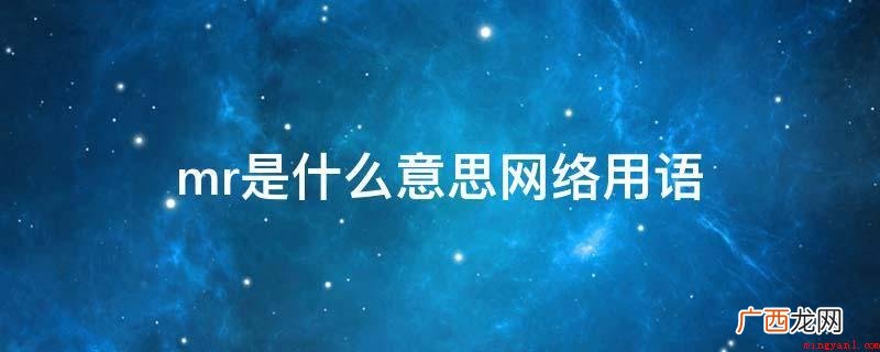 Mr网络用语一般指网络语言 mr是什么意思网络用语