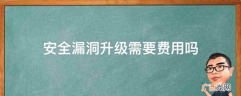 安全漏洞升级不需要费用 安全漏洞升级需要费用吗