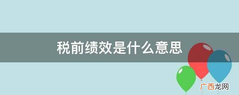 税前绩效意思是指交了个税以前的总工资 税前绩效是什么意思