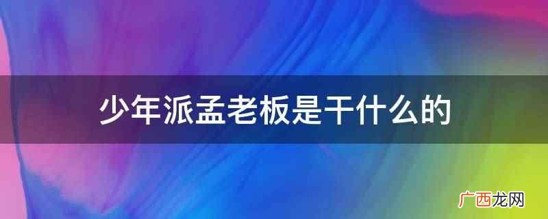 江天昊父亲破产后,孟老板落井下石买江家商标 少年派孟老板是干什么的