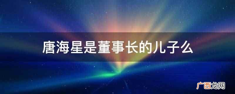 《破事精英》唐海星是董事长的儿子 唐海星是董事长的儿子么