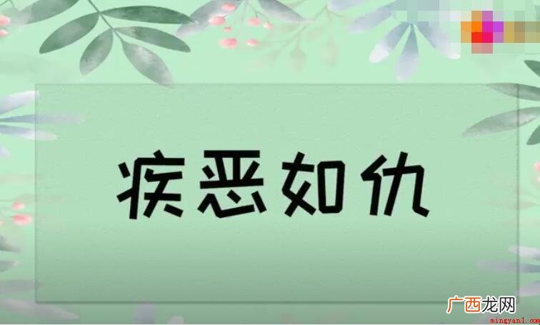 疾恶如仇的近义词是什么