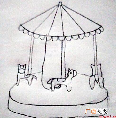 旋转木马简笔画怎么画? 旋转木马简笔画怎么画