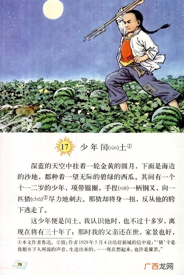 课文少年闰土,少年闰土节选自？