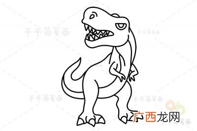 怎么画霸王龙,霸王龙简笔画幼儿入门？