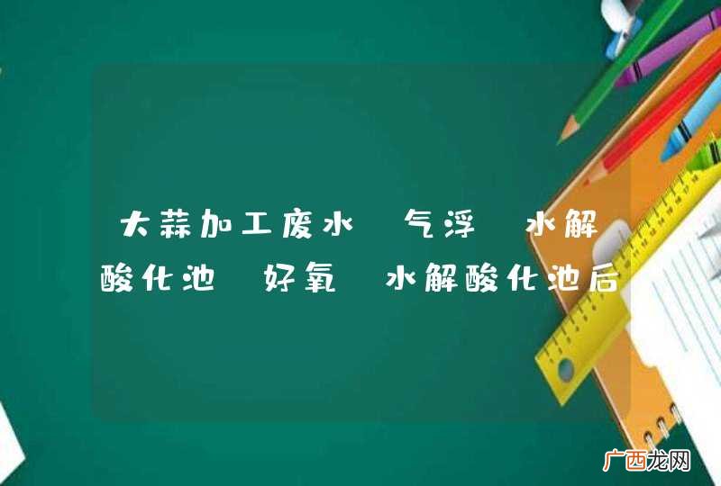 大蒜加工废水，气浮+水解酸化池+好氧，水解酸化池后有个生物选择池，