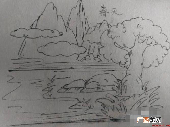春天的景色简笔画怎么画
