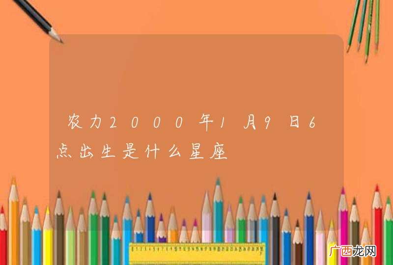 农力2000年1月9日6点出生是什么星座