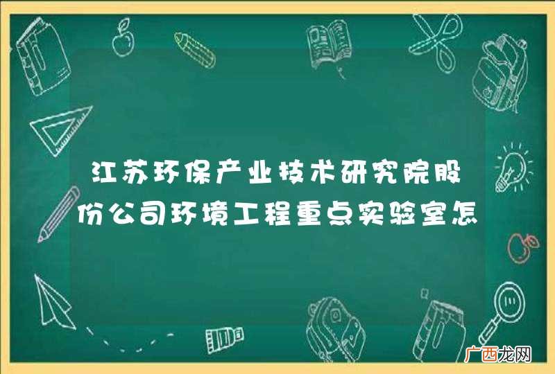 江苏环保产业技术研究院股份公司环境工程重点实验室怎么样？